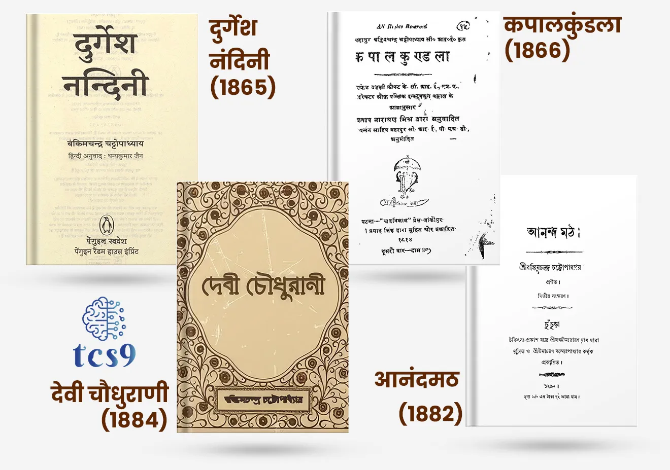 साहित्य : 
• आनंदमठ (1882), 
• दुर्गेश नंदिनी (1865), 
• कपालकुंडला (1866), 
• देवी चौधुराणी (1884) या त्यांच्या काही गाजलेल्या साहित्यकृती.