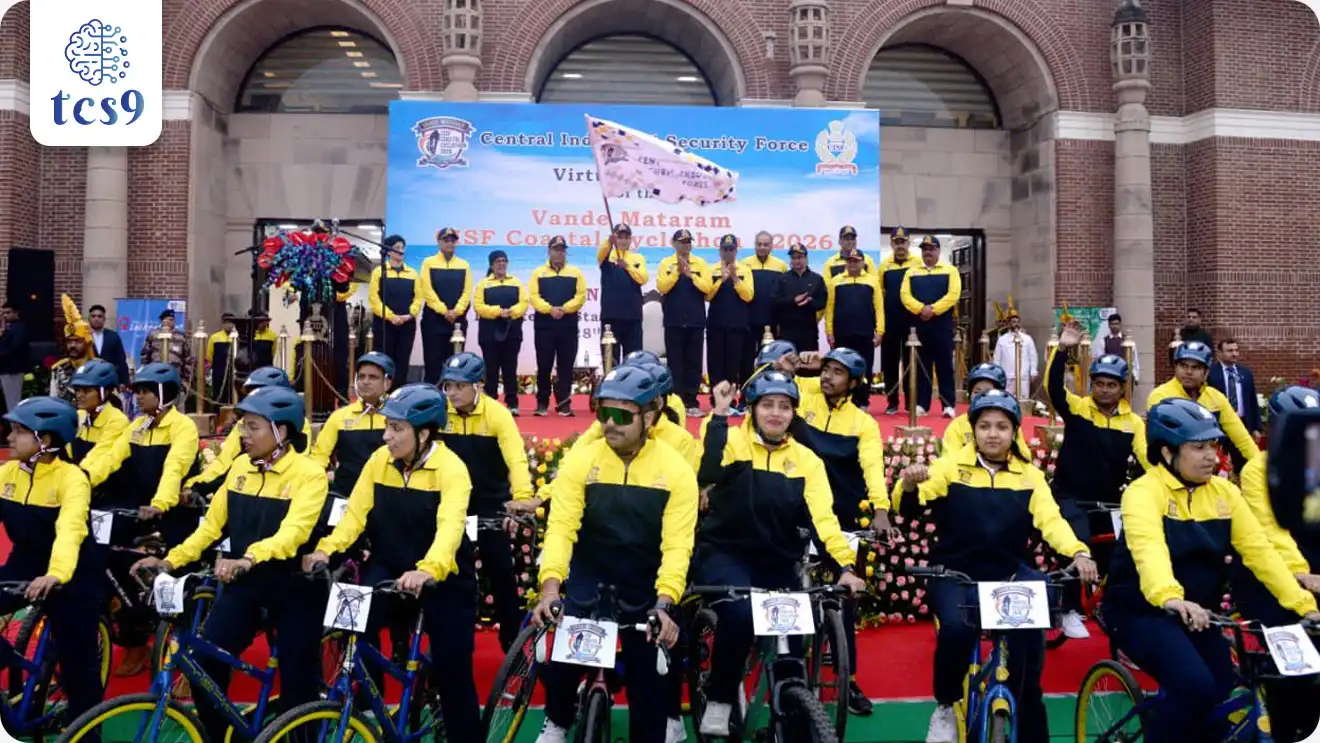 • CISF कडून आपल्या 27 वर्षांच्या गौरवशाली सेवेच्या निमित्ताने आणि ‘वंदे मातरम्’ गीताच्या 150 वर्षांच्या गौरवार्थ ‘वंदे मातरम्’ सुरक्षित तटम् समृद्ध भारतम् सायक्लोथॉन 2026’ या उपक्रमाचे आयोजन करण्यात आले आहे.
• या अंतर्गत 65 सायकलपटूंचा चमू 10 ते 14 फेब्रुवारी 2026 दरम्यान राज्यातील किनारी मार्गाने प्रवास करणार आहे.
• 10 फेब्रुवारी 2026 रोजी हे पथक जुचंद्र (ता. वसई, जि. पालघर) येथे राज्यात प्रवेश करणार आहे.