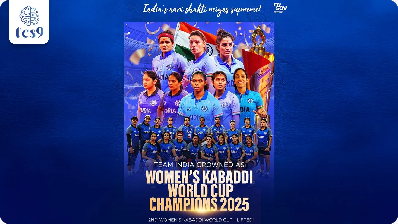 महिला कबड्डी वर्ल्डकप 2025 स्पर्धा कोणी जिंकली ? 
• भारतीय महिला संघाने अंतिम सामन्यात चायनीज तैपेईला 35–28 ने अशा दमदार गुणांनी पराभूत केले.
• विजेता संघ : भारत
• उपविजेता संघ : चायनीज तैपेई (Chinese Taipei)
• ही भारताची सलग दुसरी महिला कबड्डी विश्वचषक विजेतेपद आहे.
• या विजयामुळे भारताने जागतिक कबड्डी महासत्ता म्हणून आपली ओळख अधिक मजबूत केली.