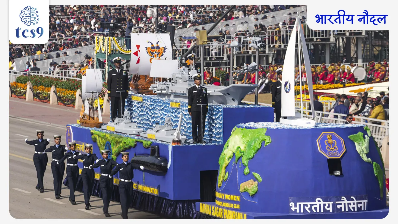प्रजासत्ताक दिन संचलन 2026 मधील तिन्ही सेवांमधील सर्वोत्तम कवायत  तुकडी कोणती ? 
• भारतीय नौदल