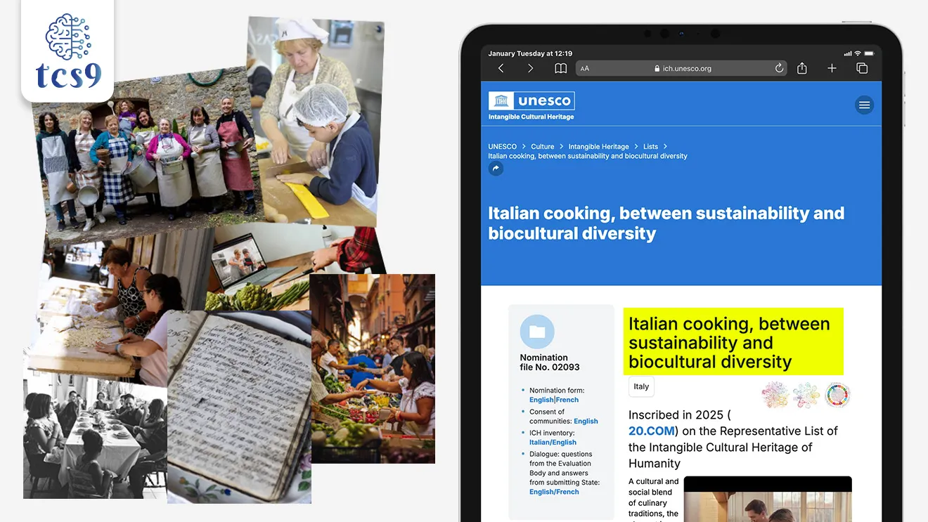 • UNESCO ने “ इटालियन पाककला ” (Italian cooking) ला मानवतेच्या अमूर्त सांस्कृतिक वारसा यादीत समाविष्ट केले असून,
• संपूर्ण राष्ट्रीय पाककलेला मान्यता मिळवणारा इटली हा जगातील पहिला देश ठरला आहे.

ही मान्यता नेमकी कशासाठी आहे ?
• ही मान्यता एखाद्या एका पदार्थासाठी नाही, तर इटलीच्या संपूर्ण पारंपरिक स्वयंपाक पद्धतीसाठी देण्यात आली आहे.
• 🍝 इटालियन पाककला ही केवळ अन्न बनवण्याची पद्धत नसून, ती सांस्कृतिक, सामाजिक आणि कौटुंबिक जीवनाचा भाग मानली जाते.
• या मान्यतेचे अधिकृत नाव आहे —
• “Italian cooking : Between sustainability and biocultural diversity.”