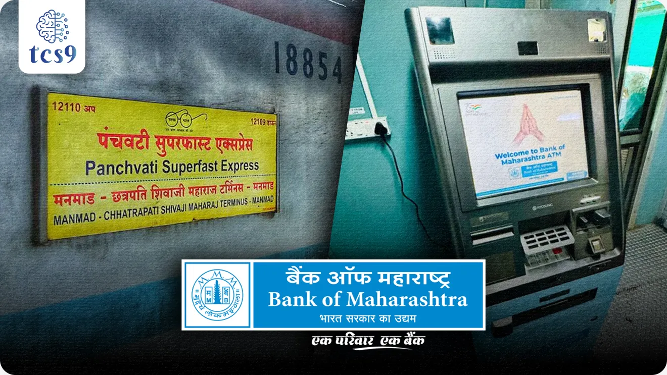 • रेल्वेगाड्यांमध्ये ATM बसवणारी बँक ऑफ महाराष्ट्र ही भारतातील पहिली बँक ठरली.
• बँक ऑफ महाराष्ट्राने प्रवाशांच्या सोयीसाठी पंचवटी एक्सप्रेस या ट्रेन मध्ये ATM  बसवले आहे, जो एक पायलट प्रोजेक्ट होता.
• जर हा प्रयोग यशस्वी झाला तर तो इतर रेल्वे गाड्यांमध्येही लागू केला जाईल.
• पंचवटी एक्सप्रेस ही एक इंटरसिटी ट्रेन आहे जी मुंबईच्या छत्रपती शिवाजी महाराज टर्मिनस (CSMT) ला नाशिक जिल्ह्यातील मनमाडशी जोडते. 
• ही ट्रेन भारतीय रेल्वेच्या मध्य विभागाद्वारे व्यवस्थापित केली जाते.