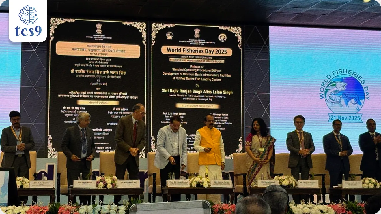 • भारताने 21 नोव्हेंबर रोजी जागतिक मत्स्यव्यवसाय दिन 2025 साजरा केला, ज्यामध्ये शाश्वतता, निळी-अर्थव्यवस्था वाढ आणि मच्छीमारांसाठी सुधारित उपजीविका साजरी केली गेली. 
• भारताच्या मत्स्यव्यवसाय आणि मत्स्यपालन क्षेत्रासाठी एक महत्त्वाचा टप्पा म्हणून, विभागाने मत्स्यव्यवसाय आणि जलशेती मधील  मागोवा काढण्याची क्षमता यावरील  " राष्ट्रीय आराखडा 2025"  प्रसिद्ध केला