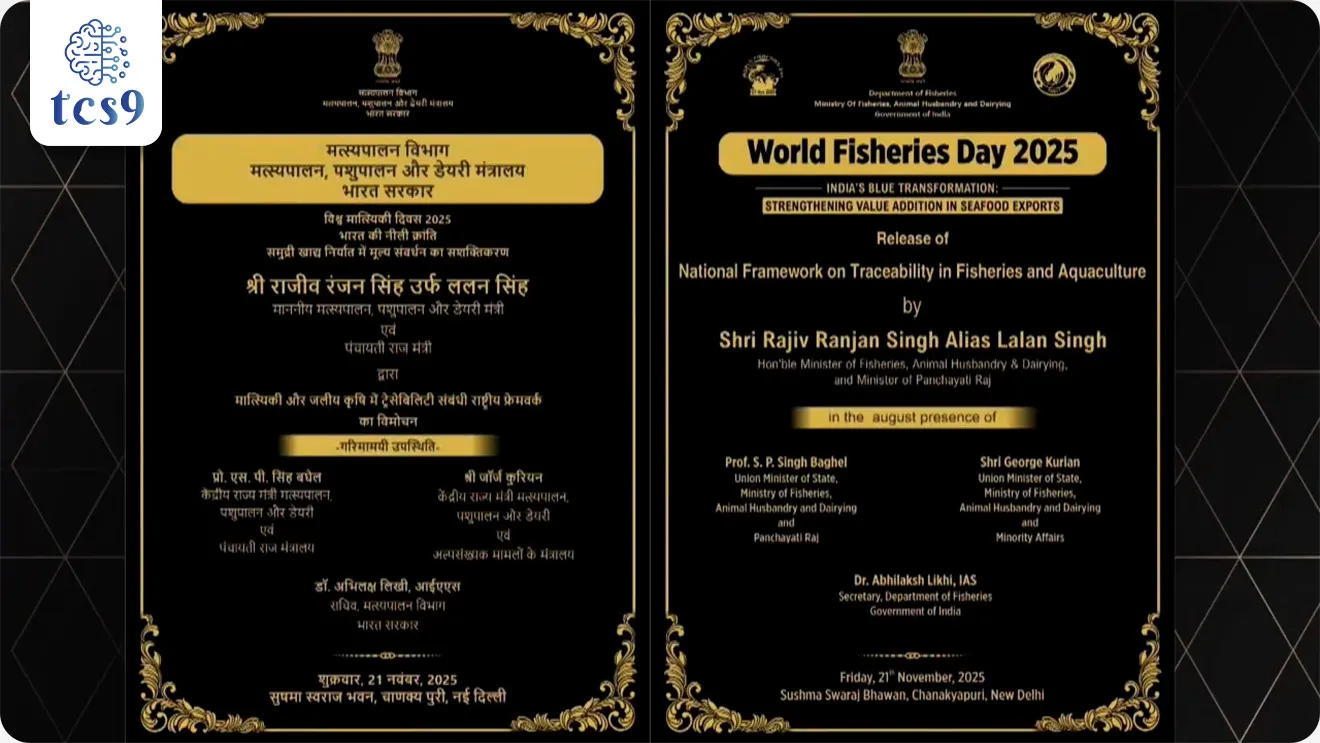 जागतिक मत्स्यव्यवसाय दिन 2025 ची संकल्पना (थीम) कोणती ?
• "भारताचे नील परिवर्तन: सागरी खाद्य निर्यातीत मूल्यवर्धन मजबूत करणे" 
• “India’s Blue Transformation: Strengthening Value Addition in Seafood Exports.” ही जागतिक मत्स्यव्यवसाय दिन 2025 ची थीम आहे.